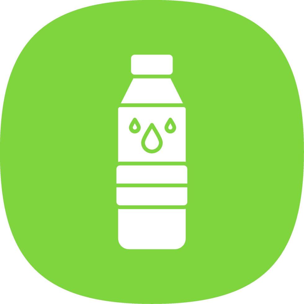 Water Bottle Glyph Curve Icon vector