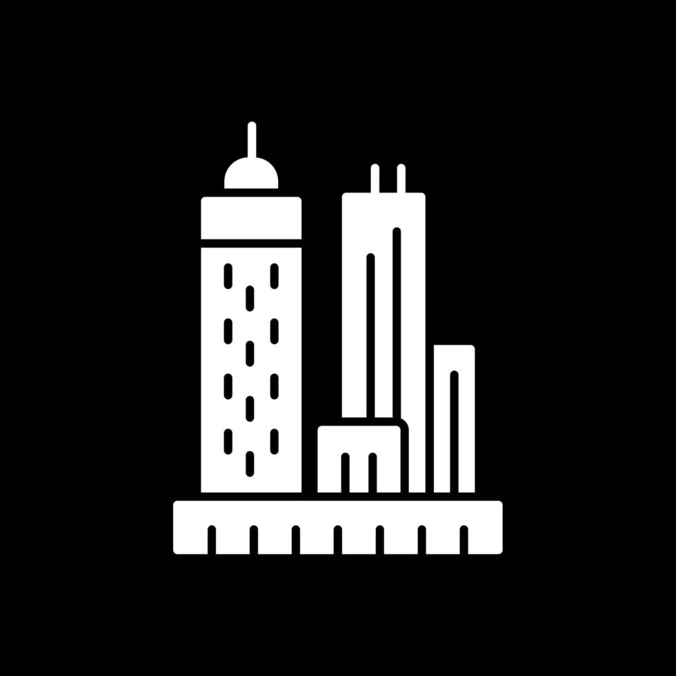 Skyscrapers Glyph Inverted Icon vector