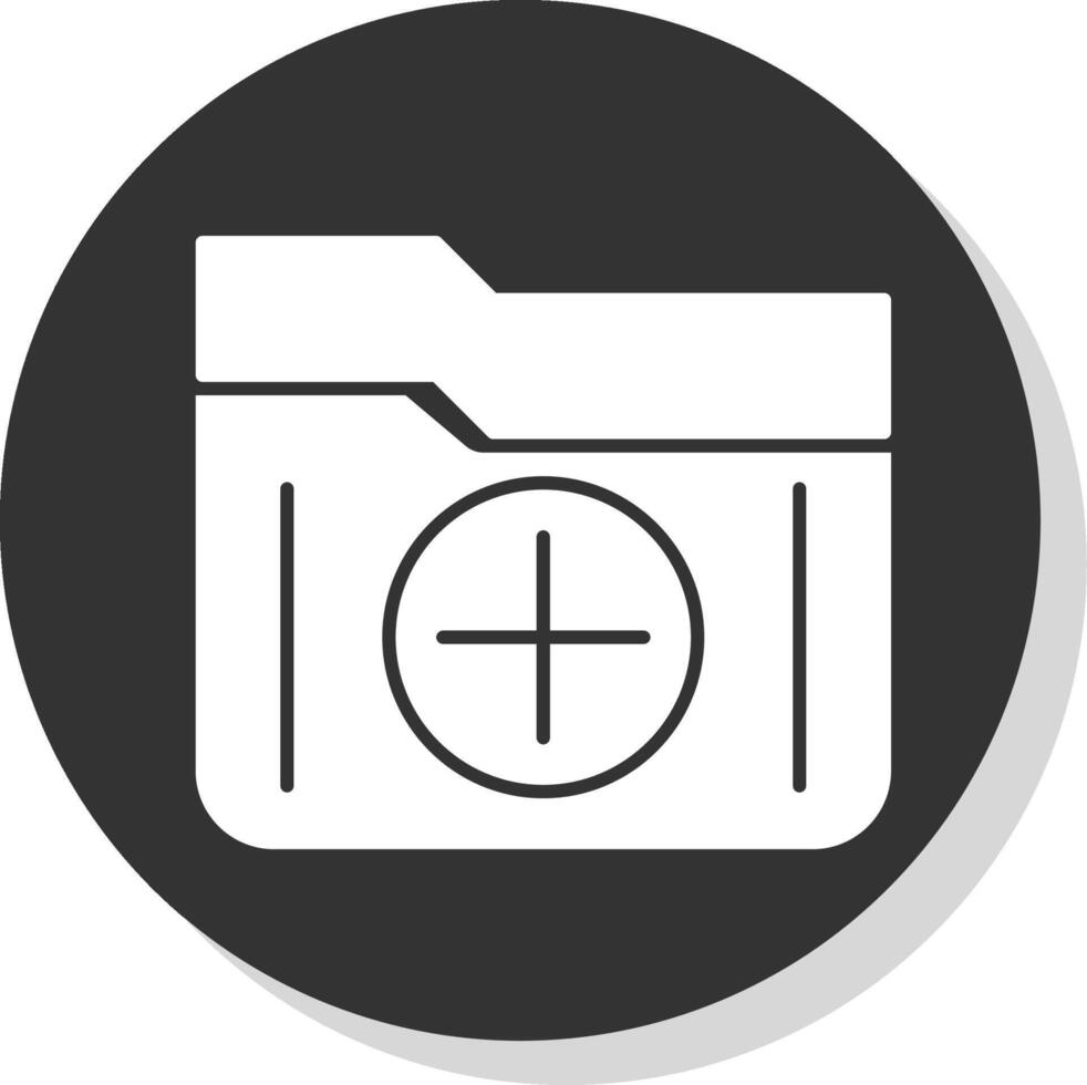 Add Glyph Grey Circle Icon vector