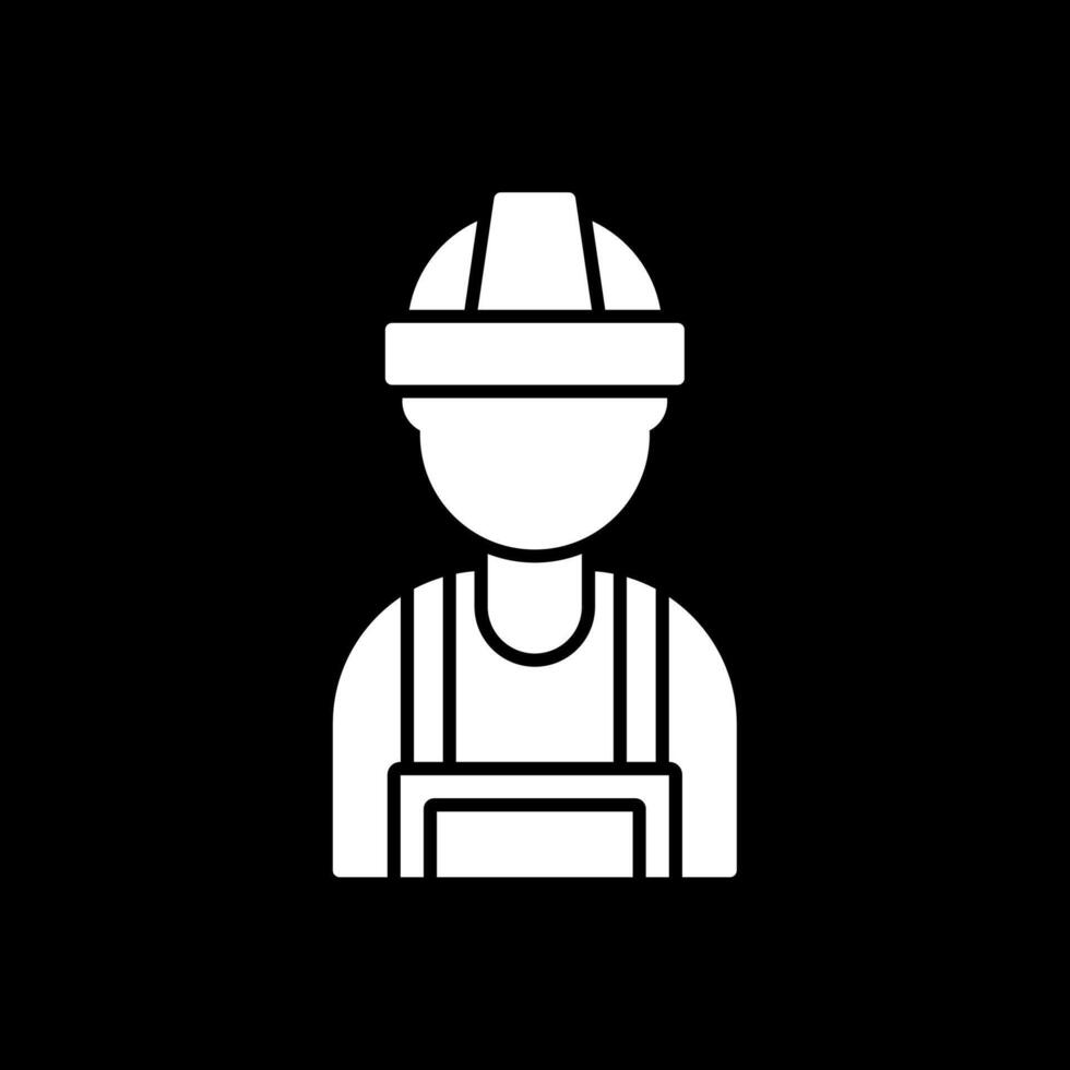 Builder Glyph Inverted Icon vector