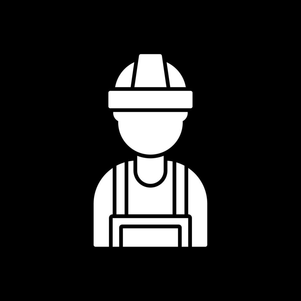 Builder Glyph Inverted Icon vector