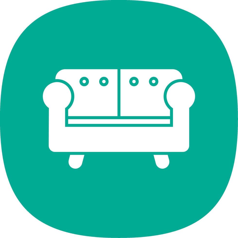 Sofa Glyph Curve Icon vector