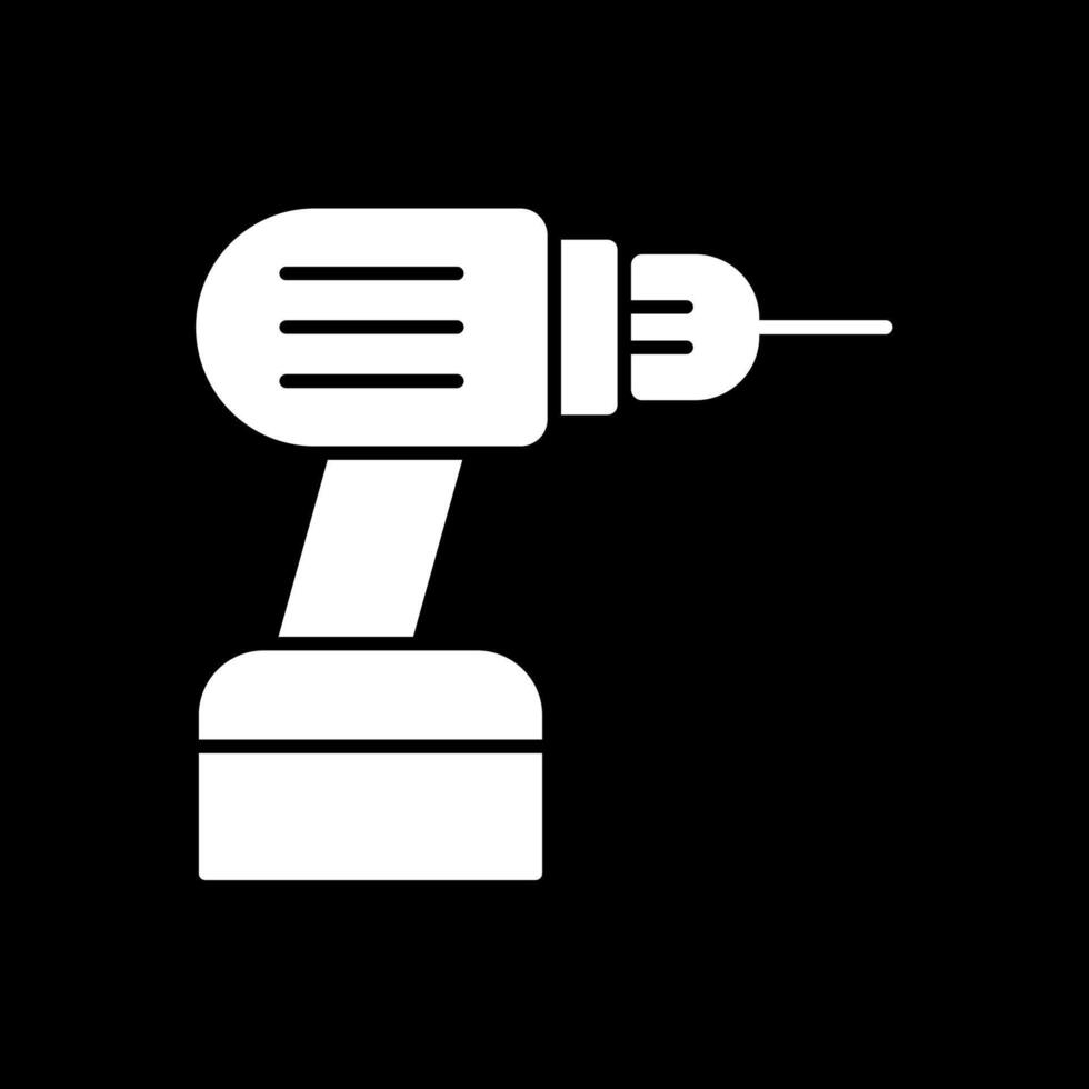 Electric Drill Glyph Inverted Icon vector
