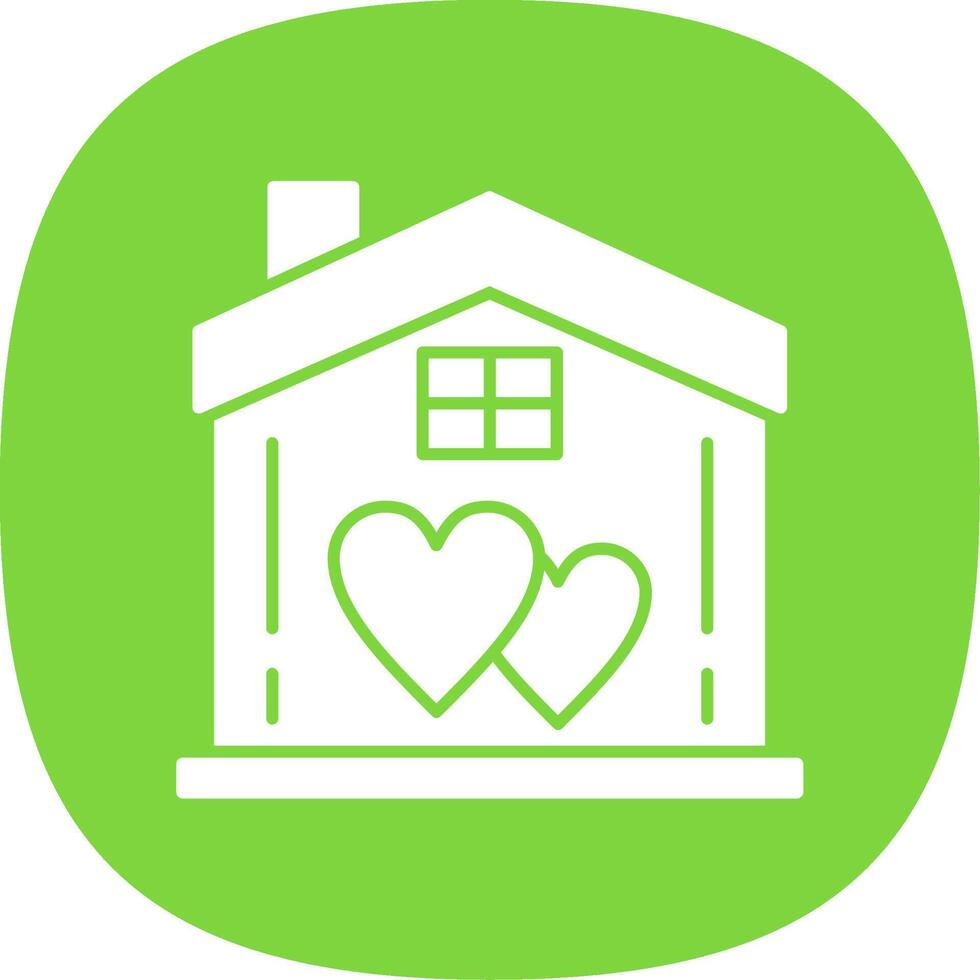 Sweet Home Glyph Curve Icon vector
