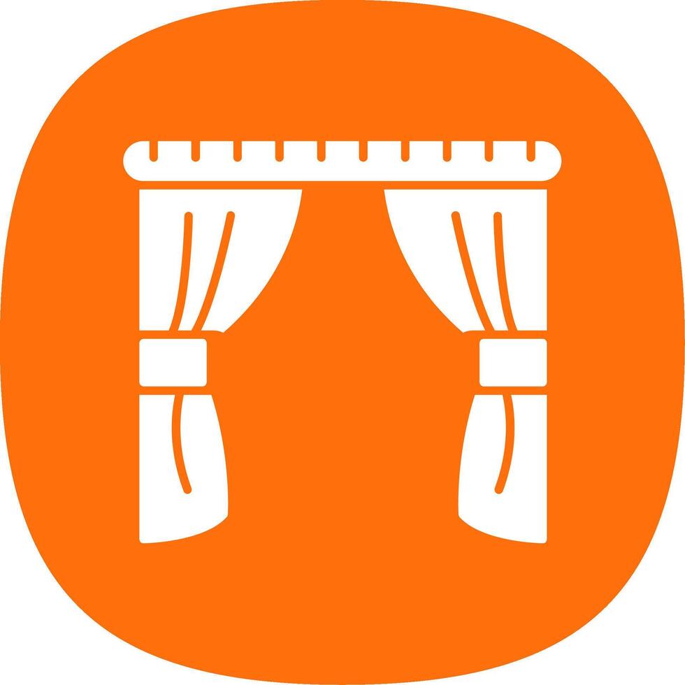 Curtains Glyph Curve Icon vector
