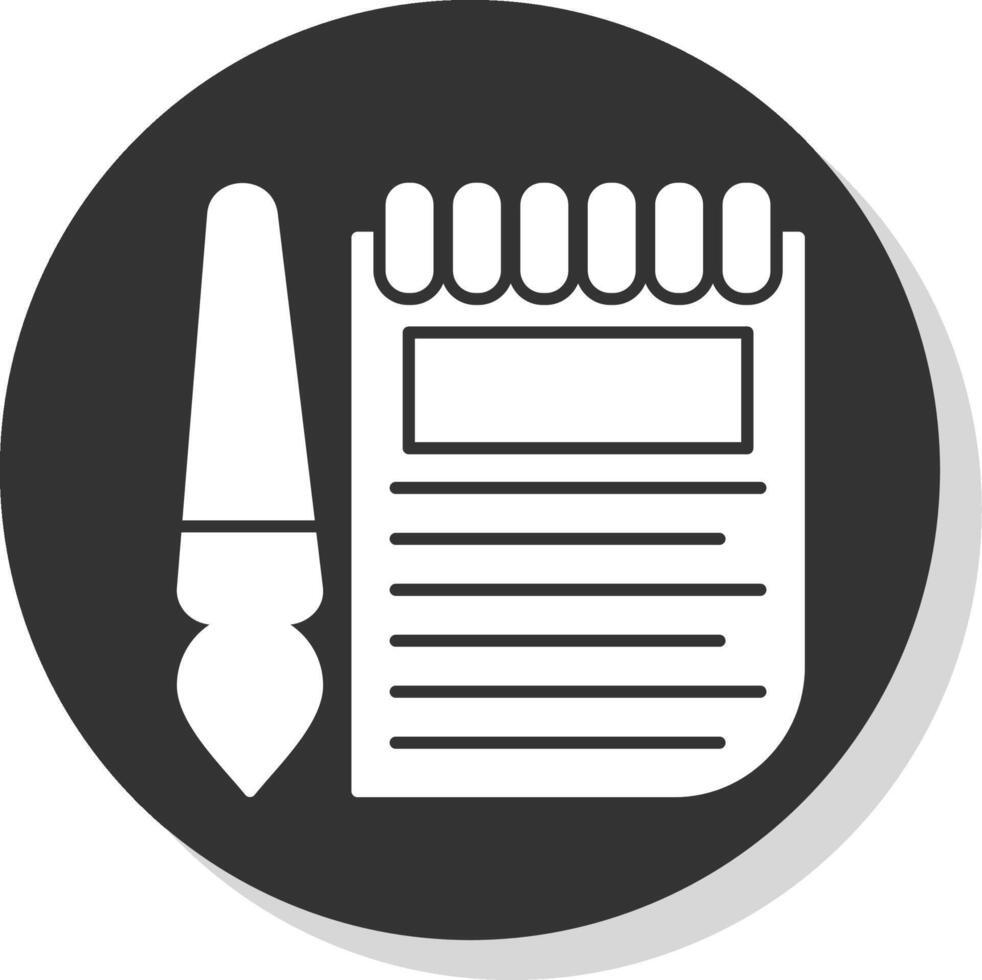 Sketchbook Glyph Grey Circle Icon vector