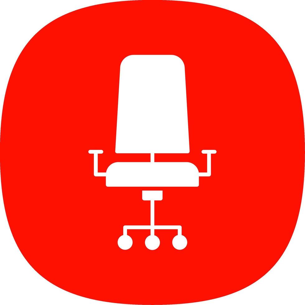 Chair Glyph Curve Icon vector