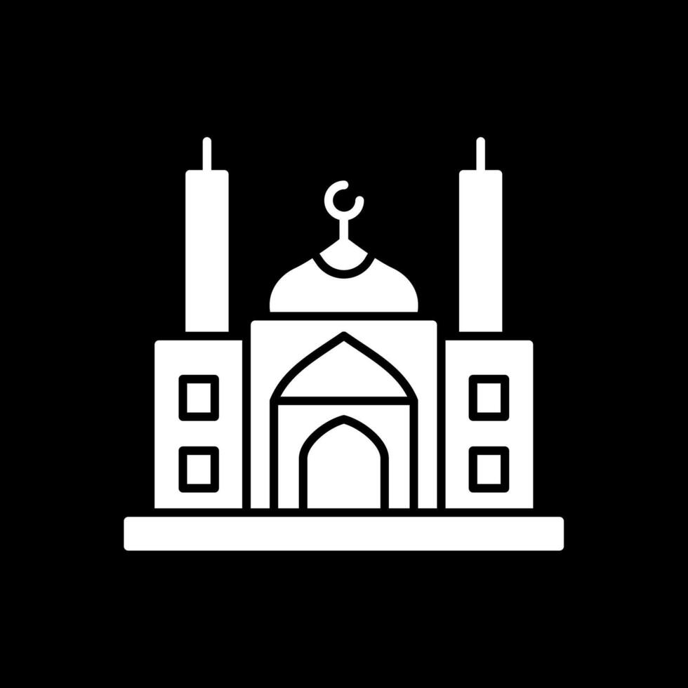 Mosque Glyph Inverted Icon vector