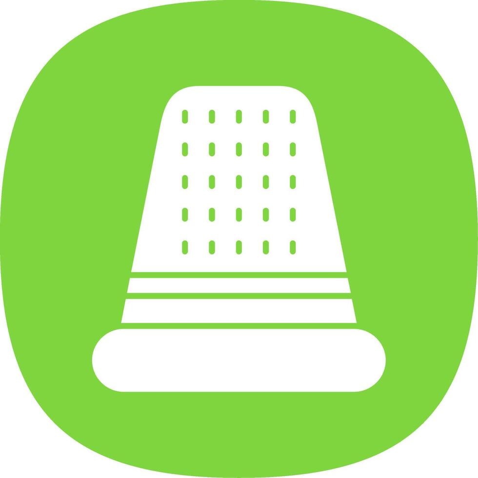 Thimble Glyph Curve Icon vector