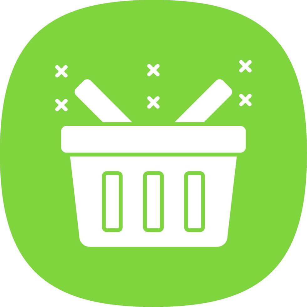 Basket Glyph Curve Icon vector