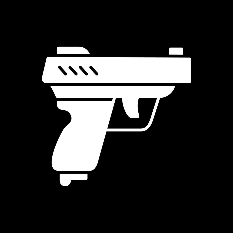 icono de glifo de pistola invertido vector