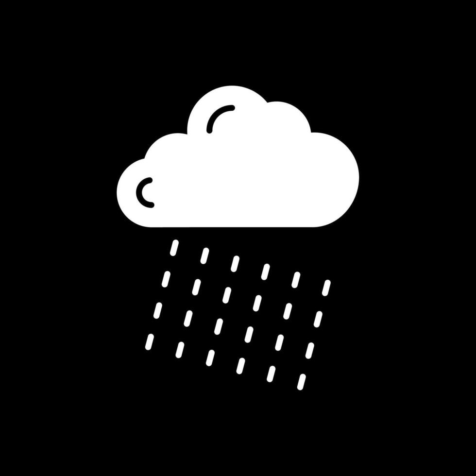 Rainy Glyph Inverted Icon vector