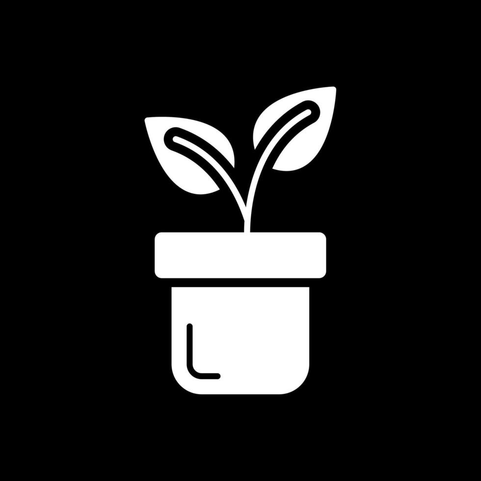 plantas glifo invertido icono vector