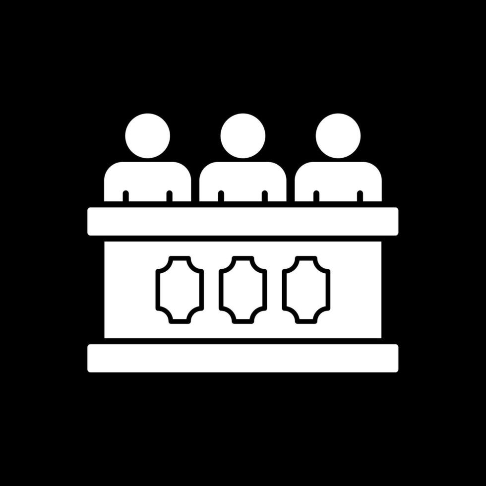 Panel of judges Glyph Inverted Icon vector