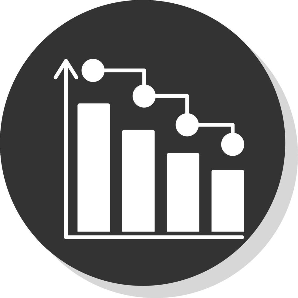 Bar Chart Glyph Grey Circle Icon vector