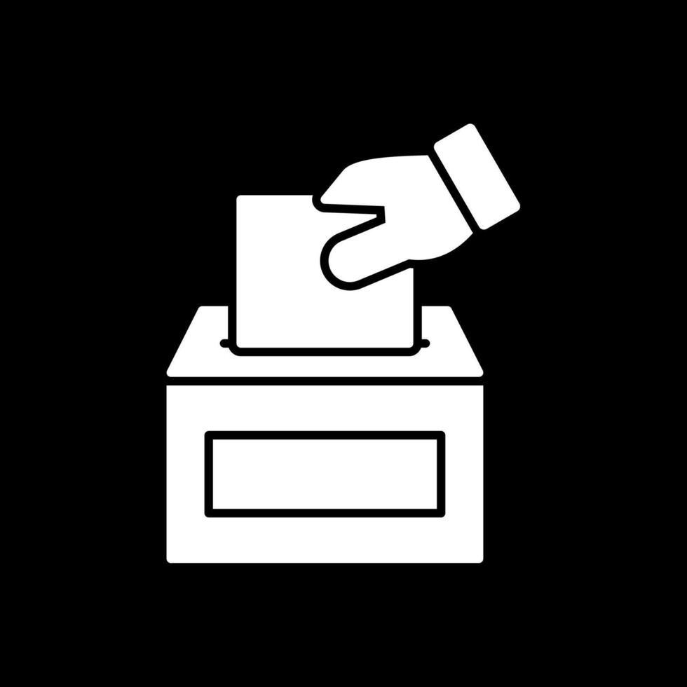 icono de glifo de votación invertido vector