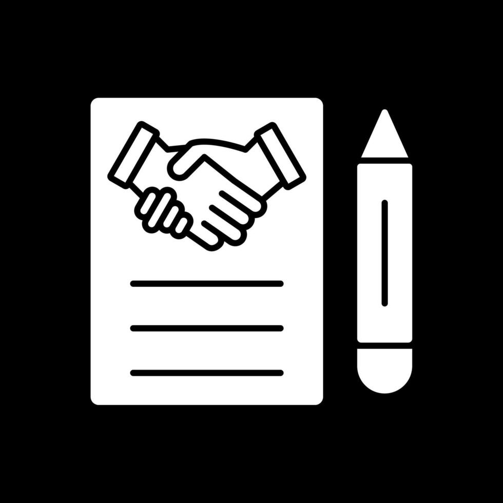 Agreement Glyph Inverted Icon vector
