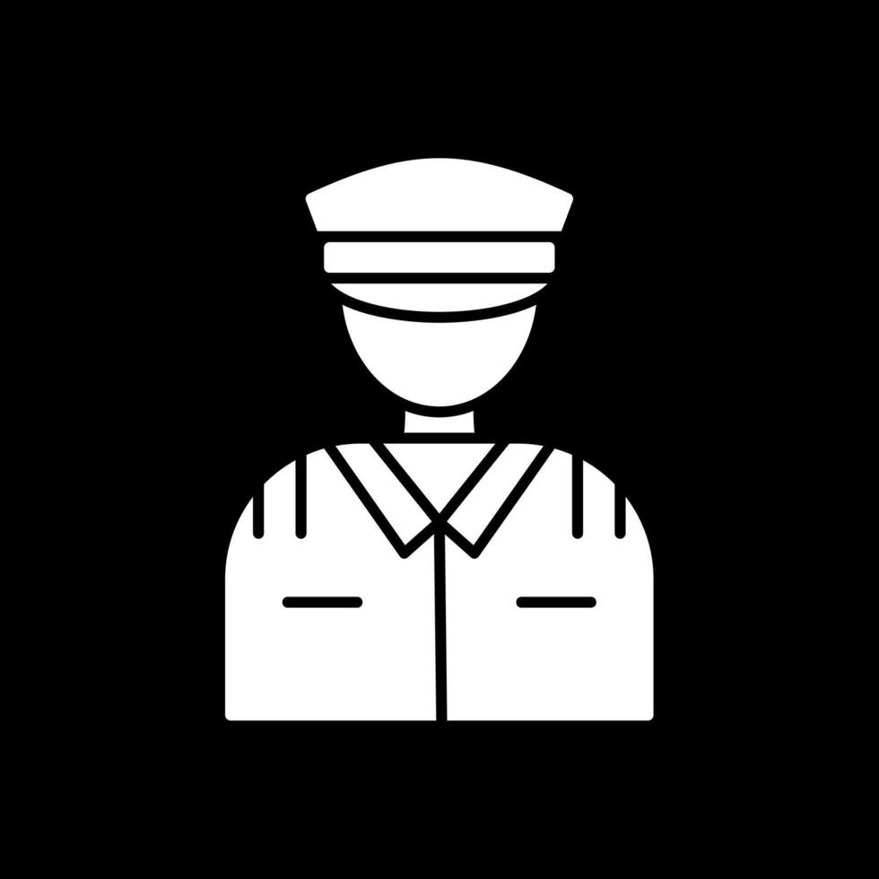 Pilot Glyph Inverted Icon vector