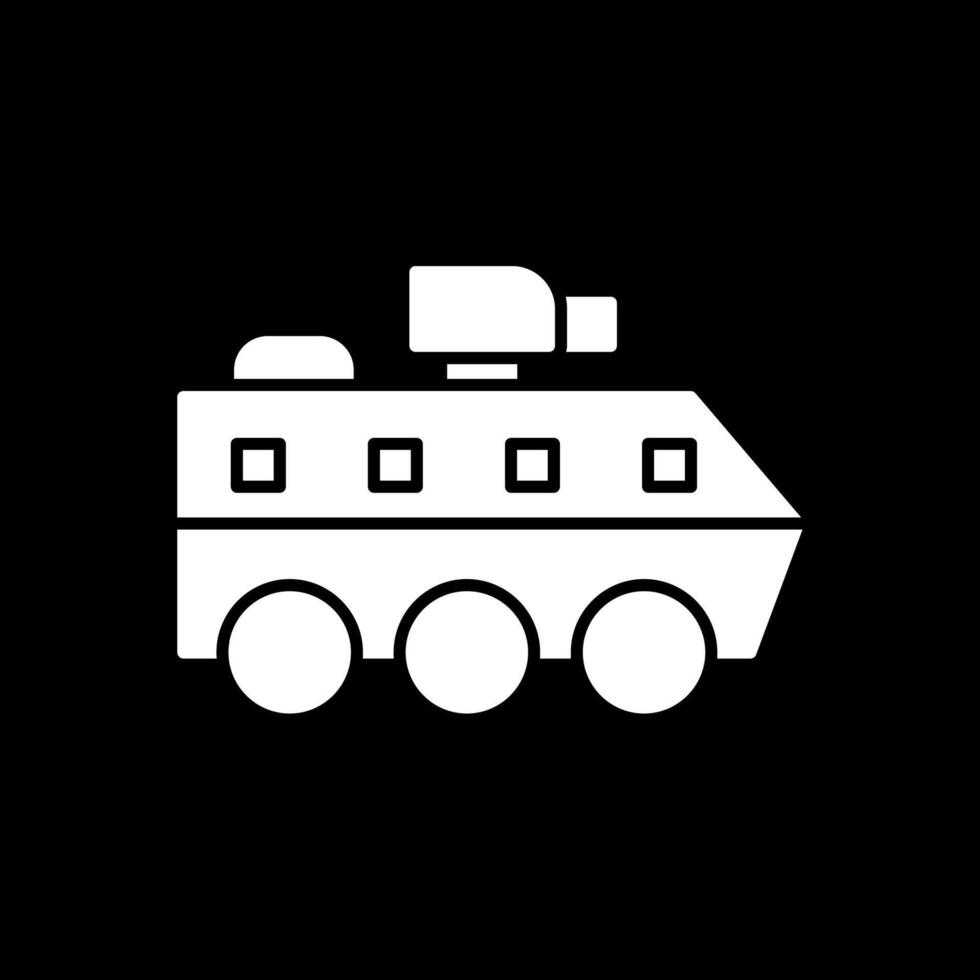 Armoured Van Glyph Inverted Icon vector