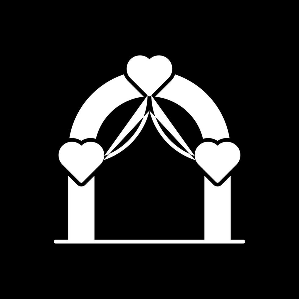 Wedding Arch Glyph Inverted Icon vector