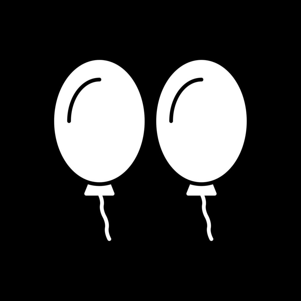 Balloons Glyph Inverted Icon vector