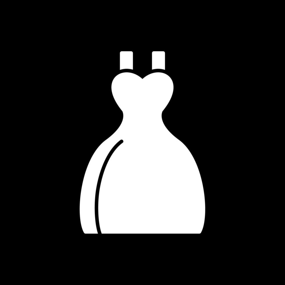 Bride Dress Glyph Inverted Icon vector