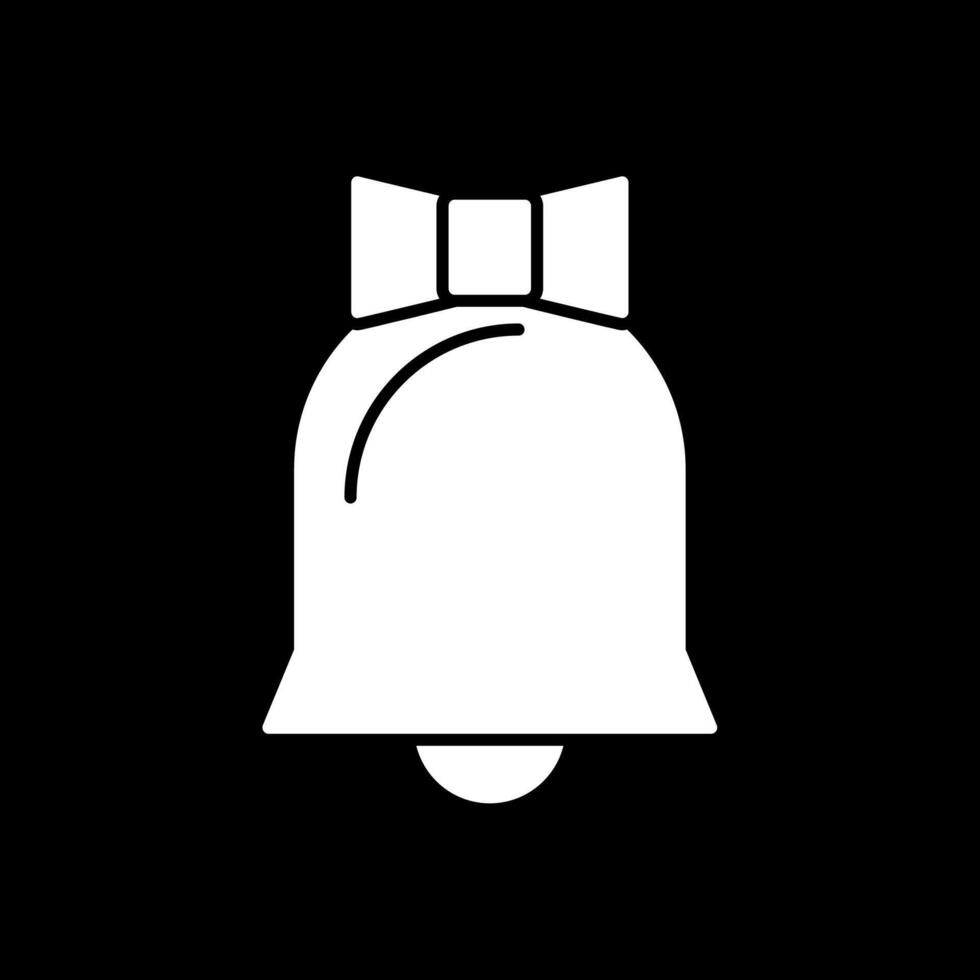 Boda campana glifo invertido icono vector