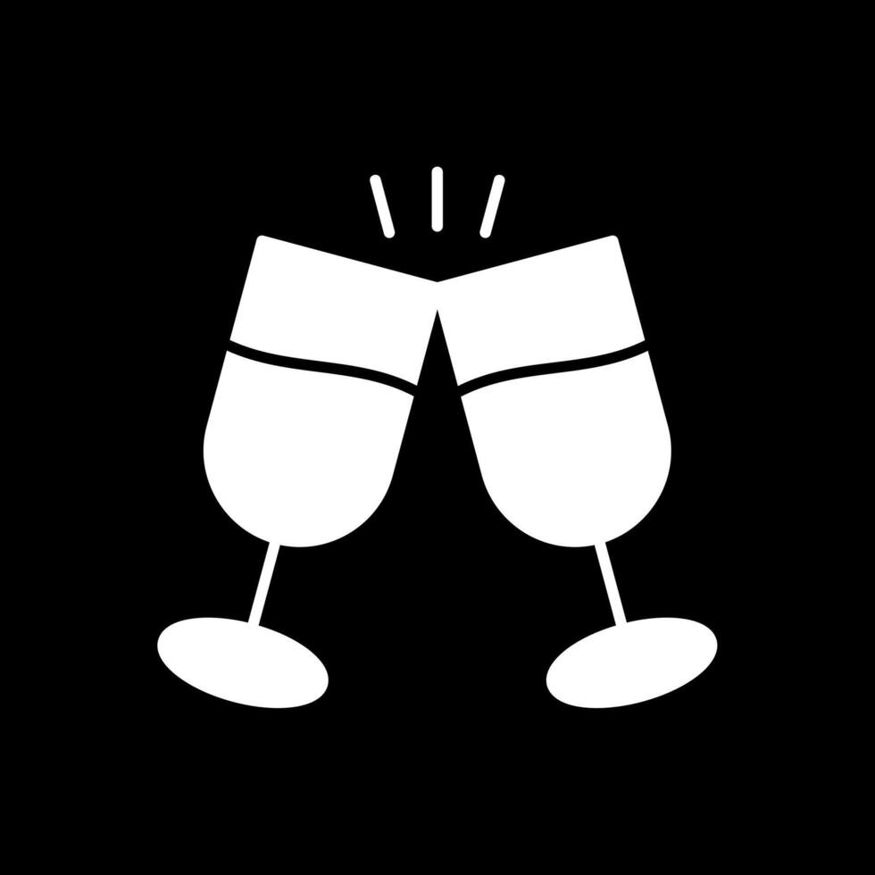 Cheers Glyph Inverted Icon vector