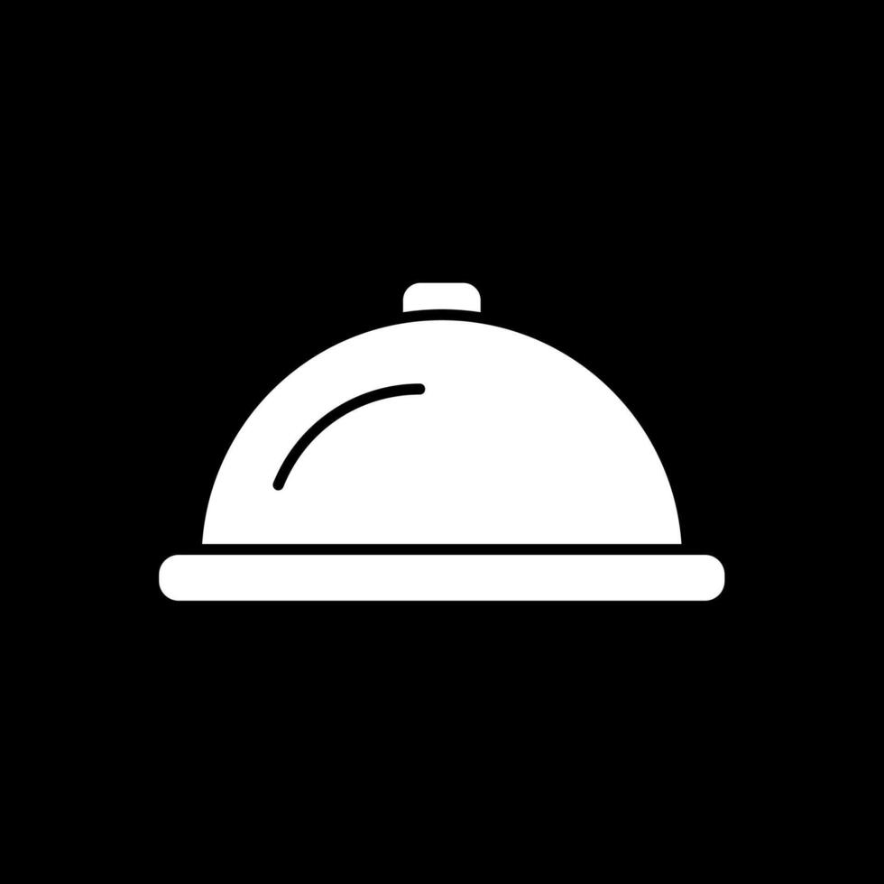 Serving Dish Glyph Inverted Icon vector