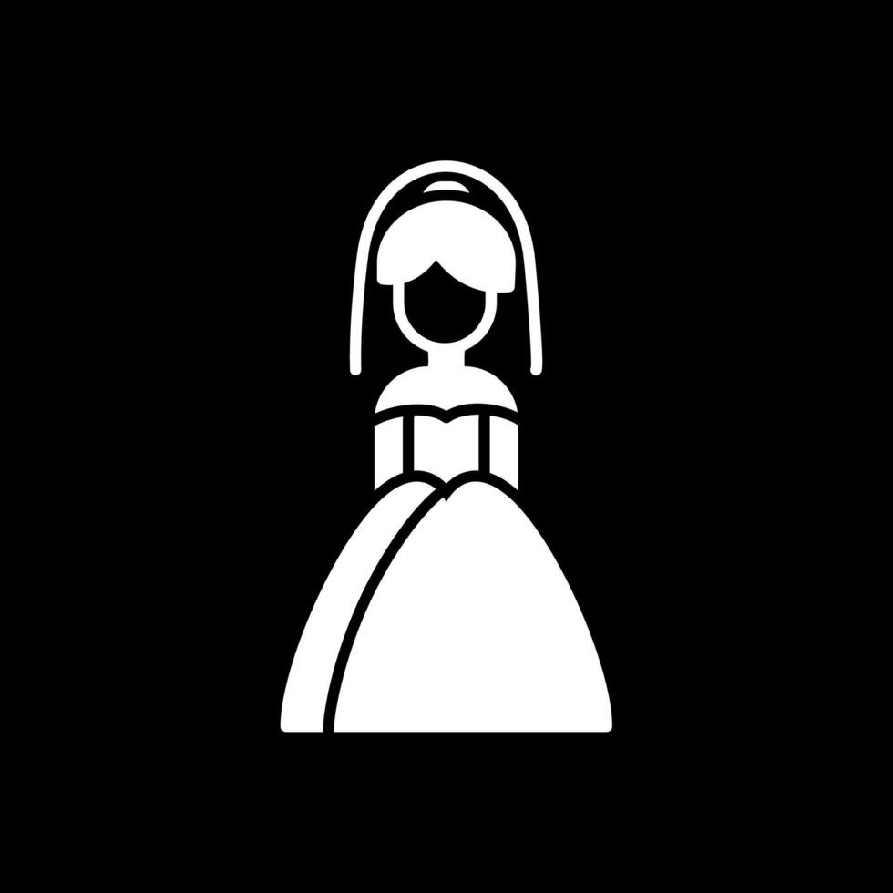 Bride Glyph Inverted Icon vector