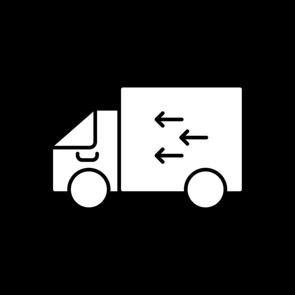 Delivery Glyph Inverted Icon vector