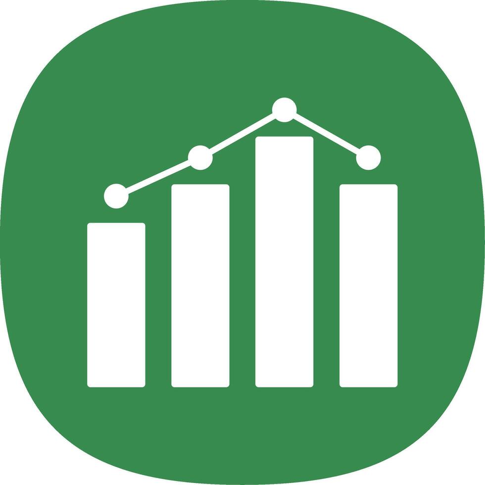 Graph Glyph Curve Icon vector