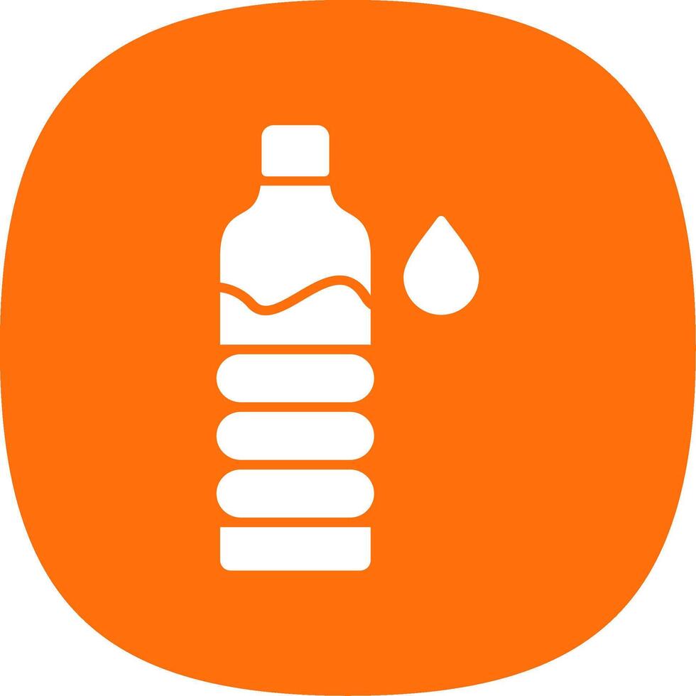 agua botella glifo curva icono vector