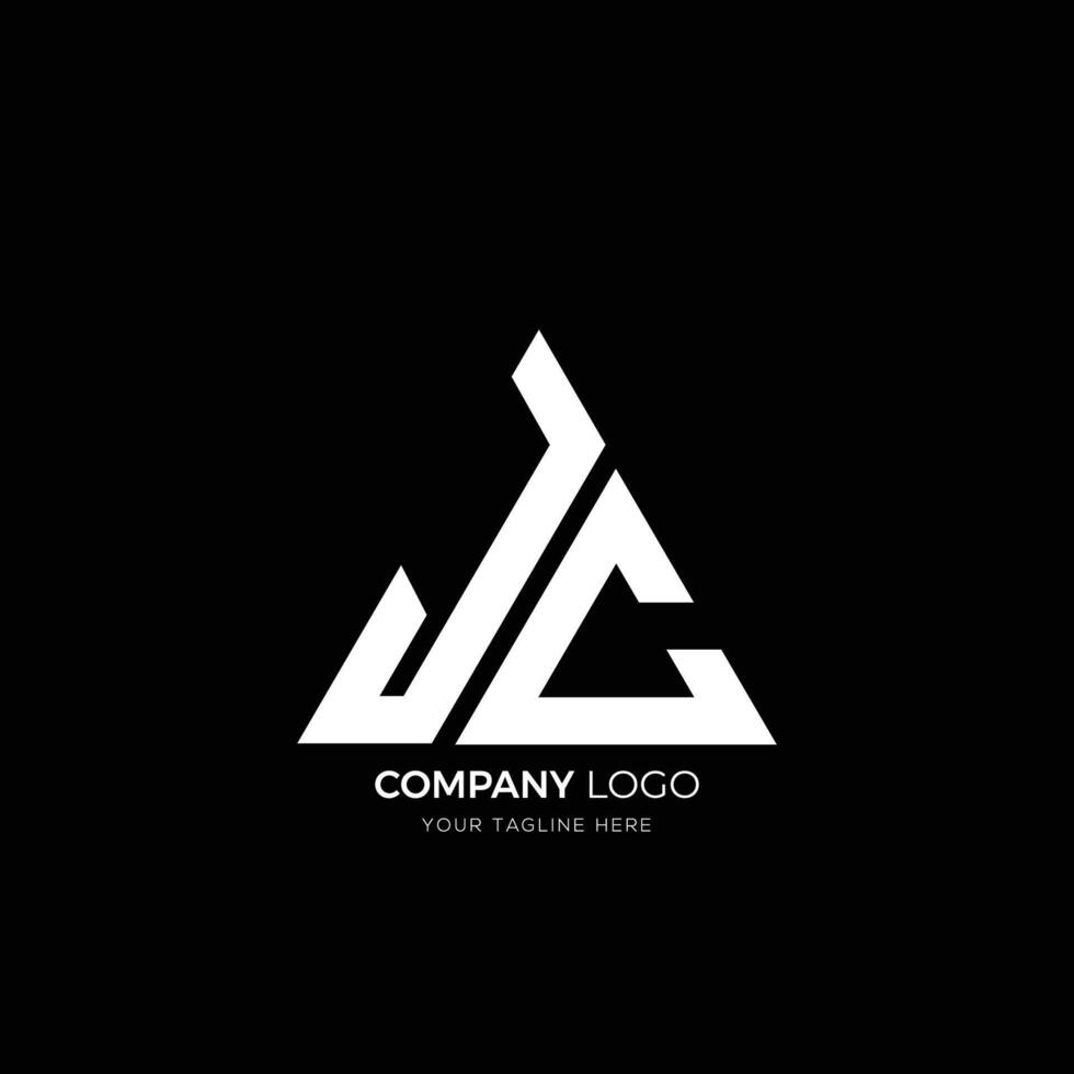 JC letter triangle shape logo vector