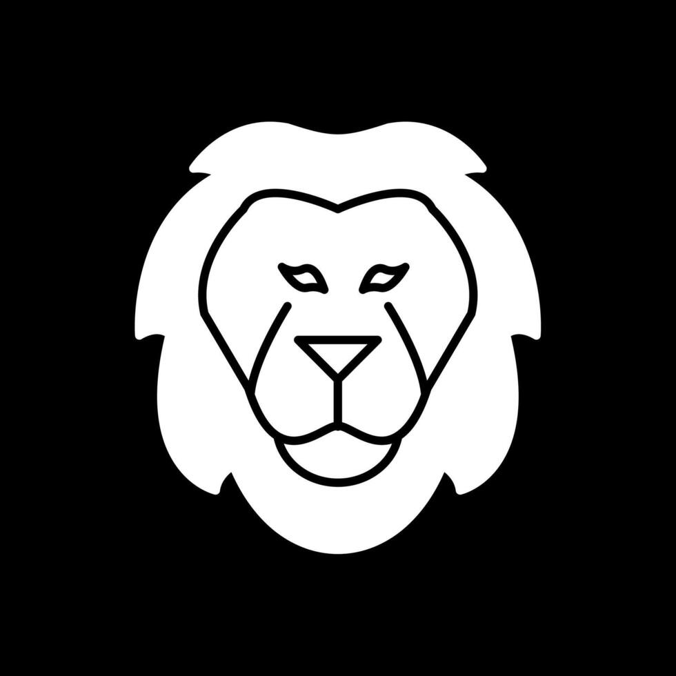 Lion Glyph Inverted Icon vector