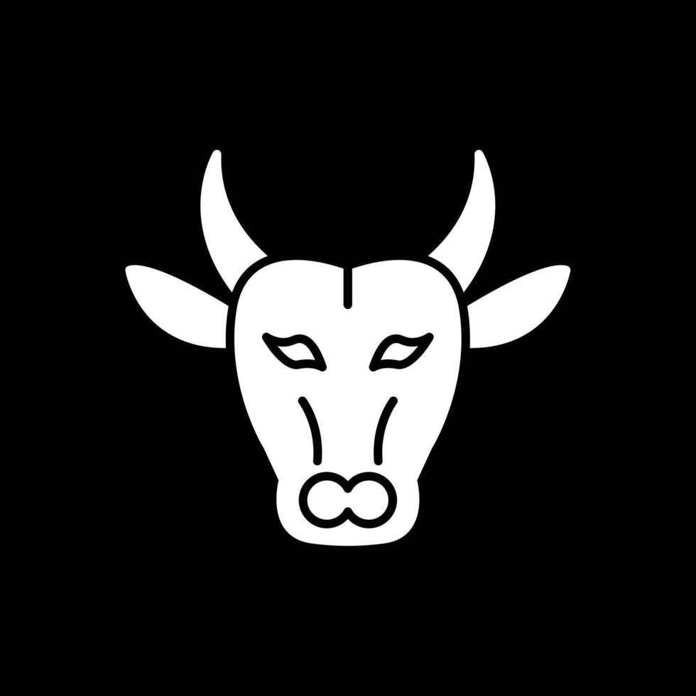 Buffalo Glyph Inverted Icon vector