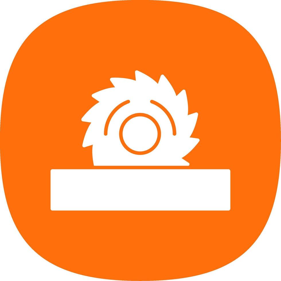 Circular Saw Glyph Curve Icon vector