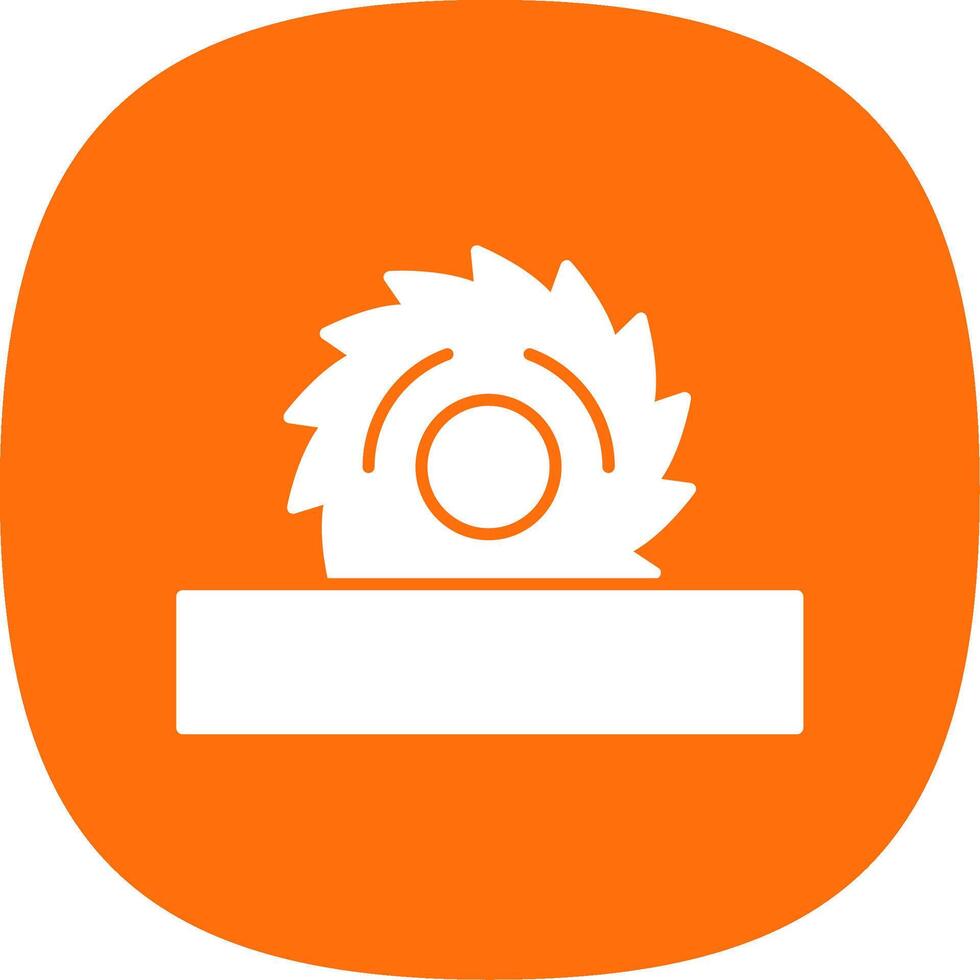 Circular Saw Glyph Curve Icon vector