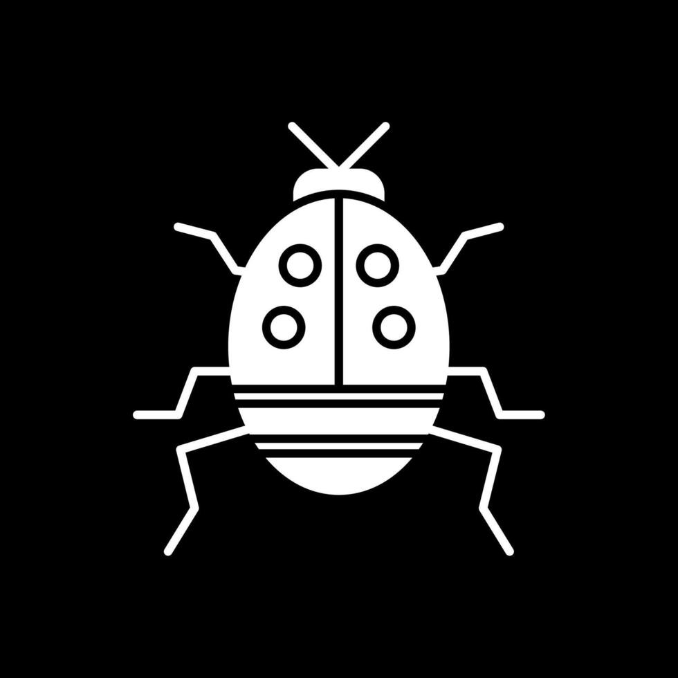 Bug Glyph Inverted Icon vector