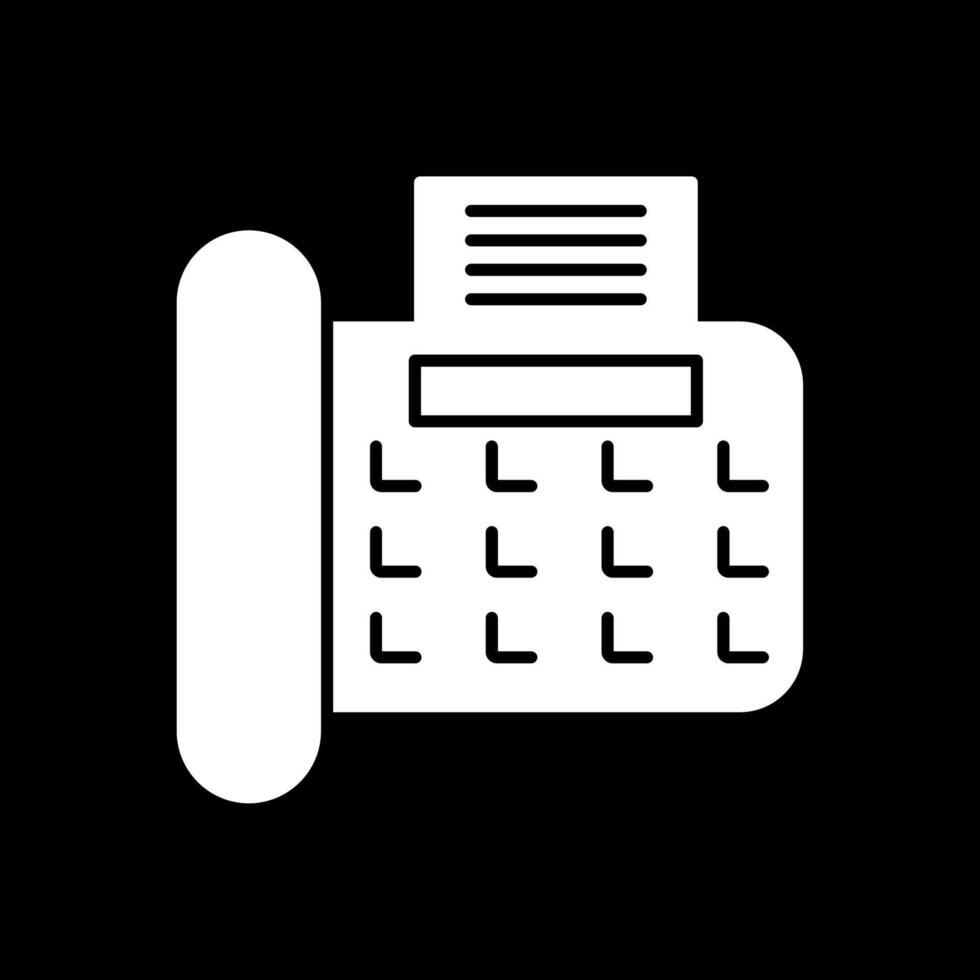 Fax Glyph Inverted Icon vector