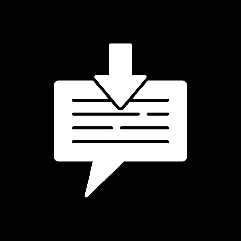 Received Message Glyph Inverted Icon vector