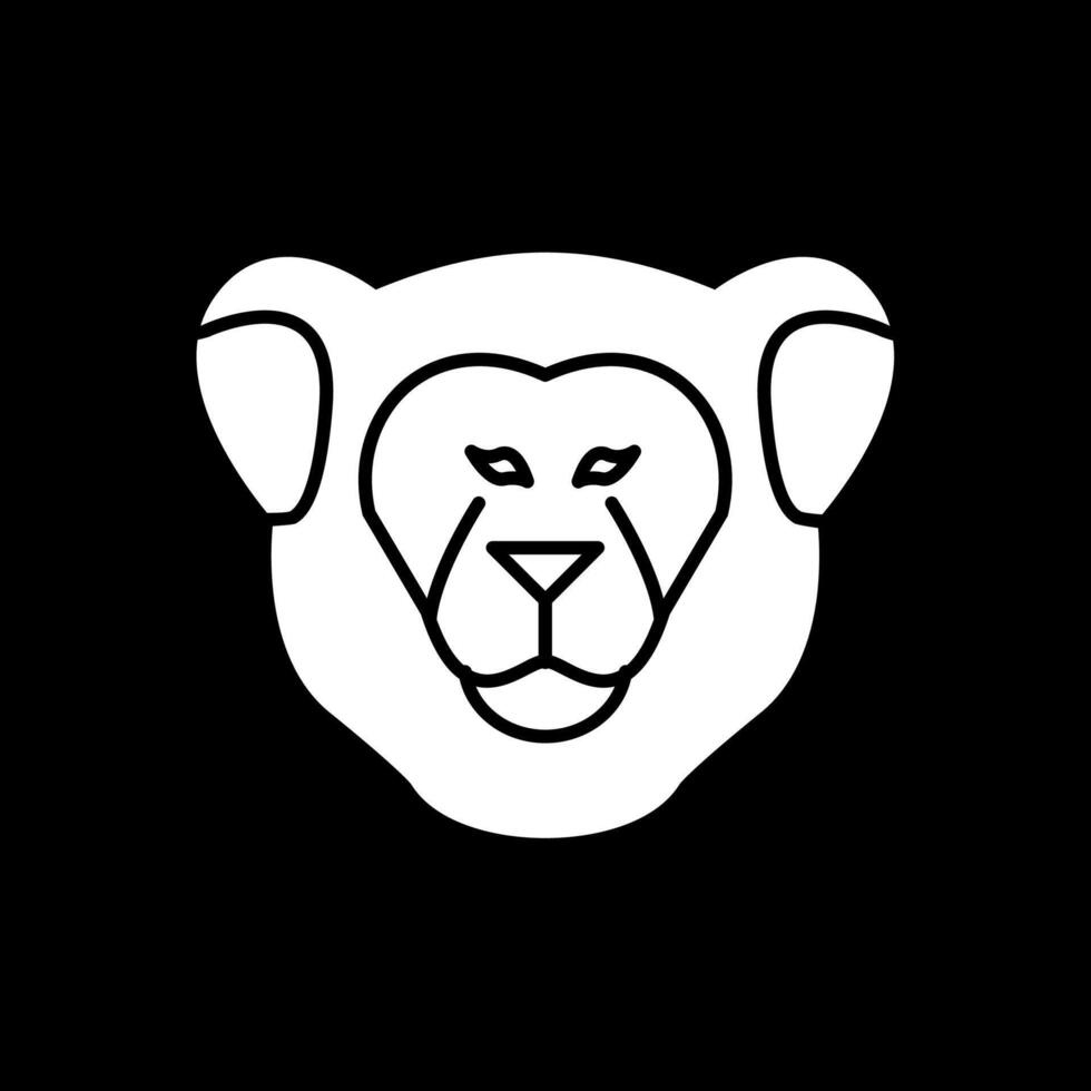 Lioness Glyph Inverted Icon vector