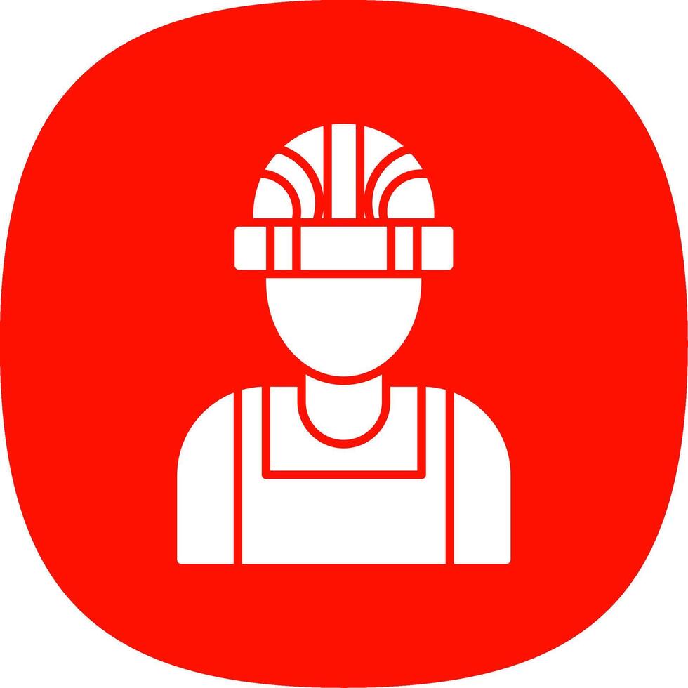 Builder Male Glyph Curve Icon vector