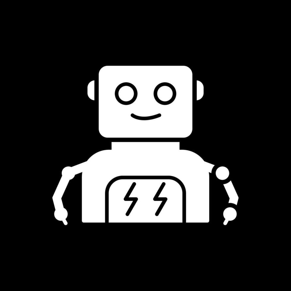 Robot Glyph Inverted Icon vector