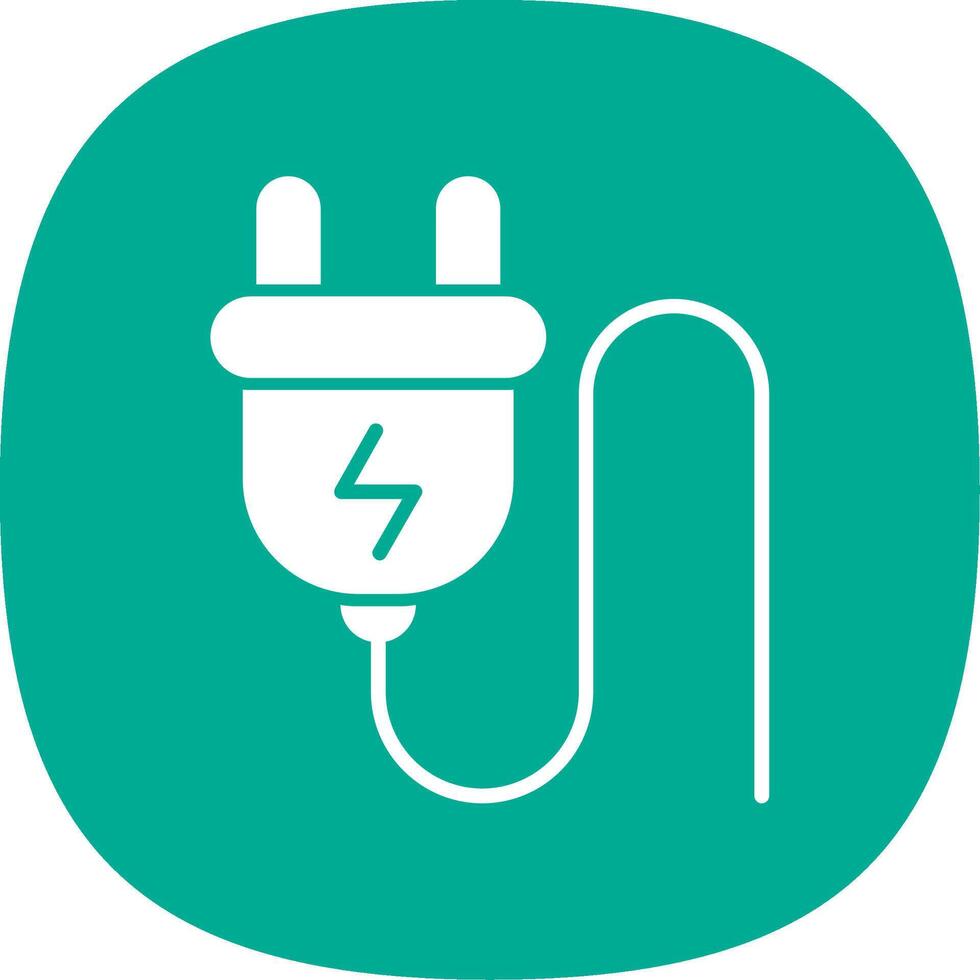 Plug Glyph Curve Icon vector