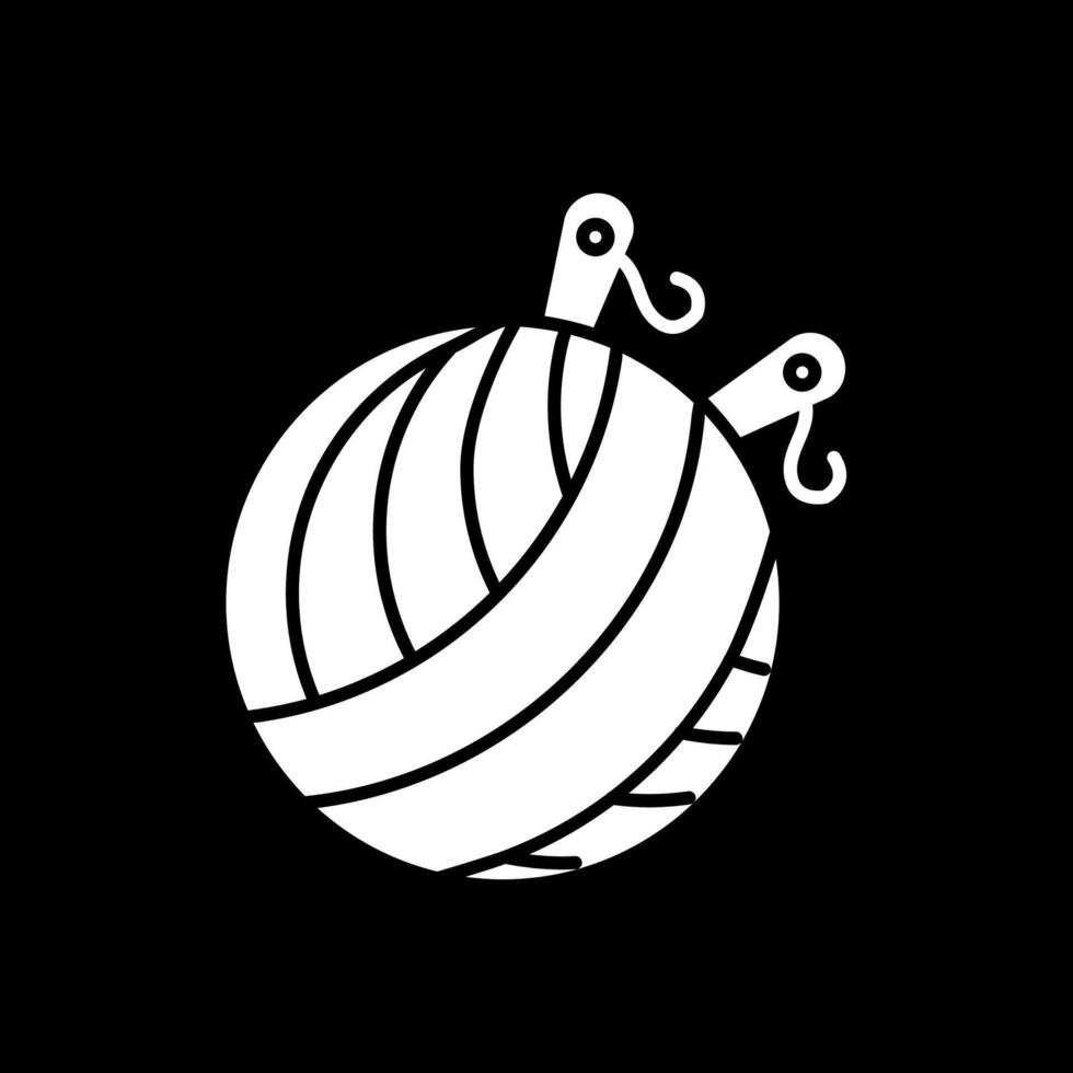 Yarn Ball Glyph Inverted Icon vector