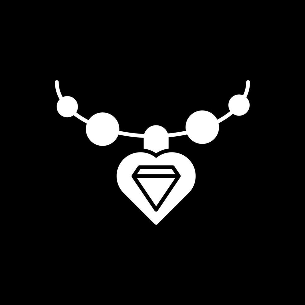 Necklace Glyph Inverted Icon vector
