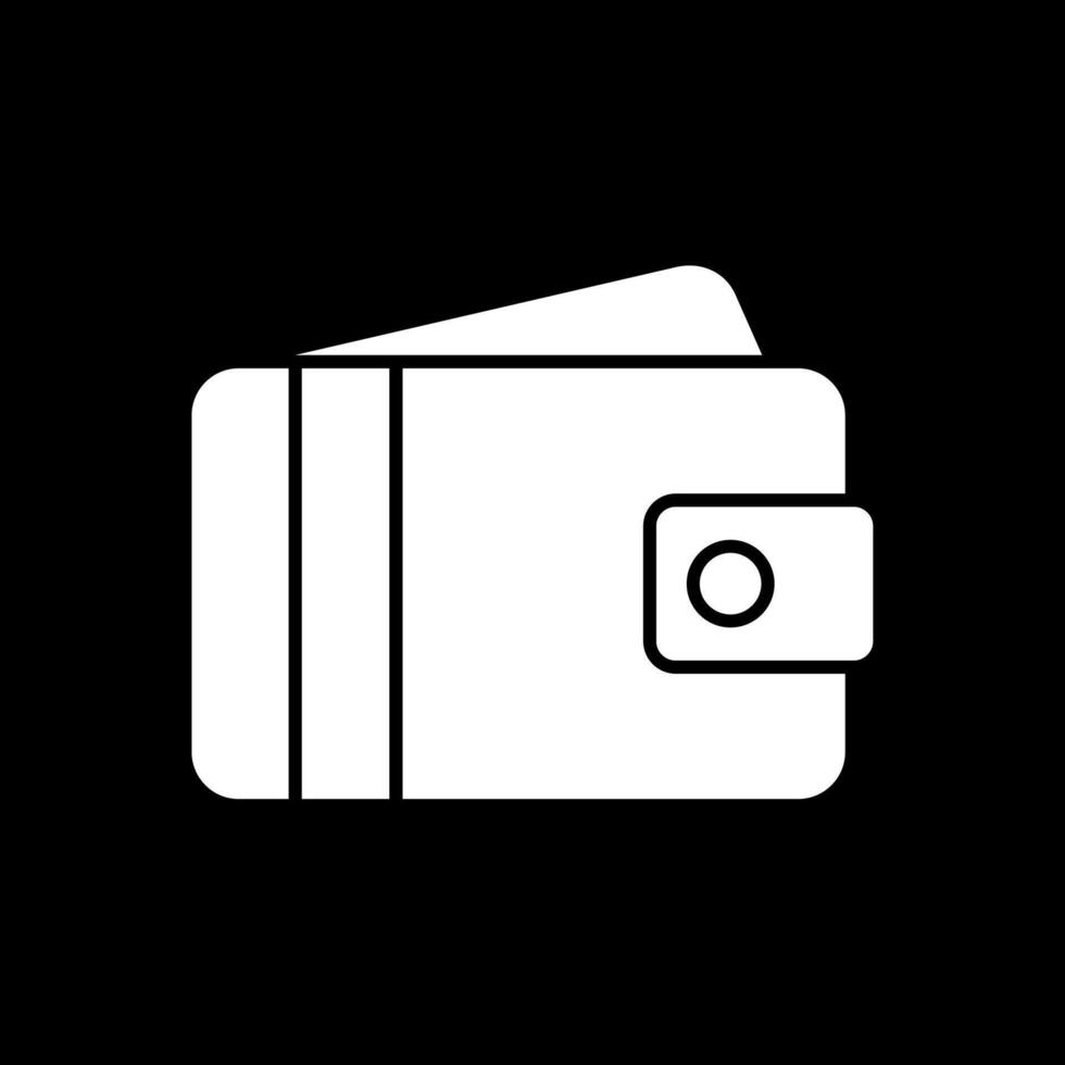 Wallet Glyph Inverted Icon vector