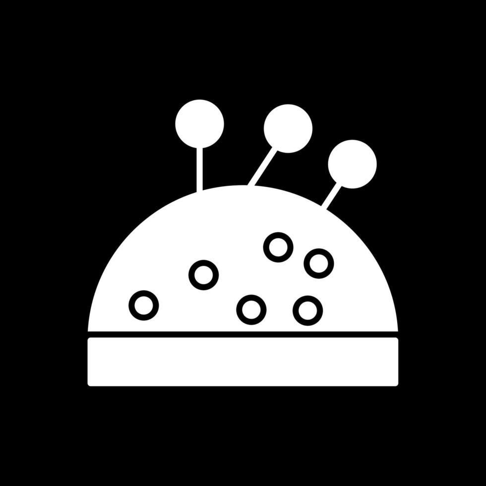 Pin Cushion Glyph Inverted Icon vector