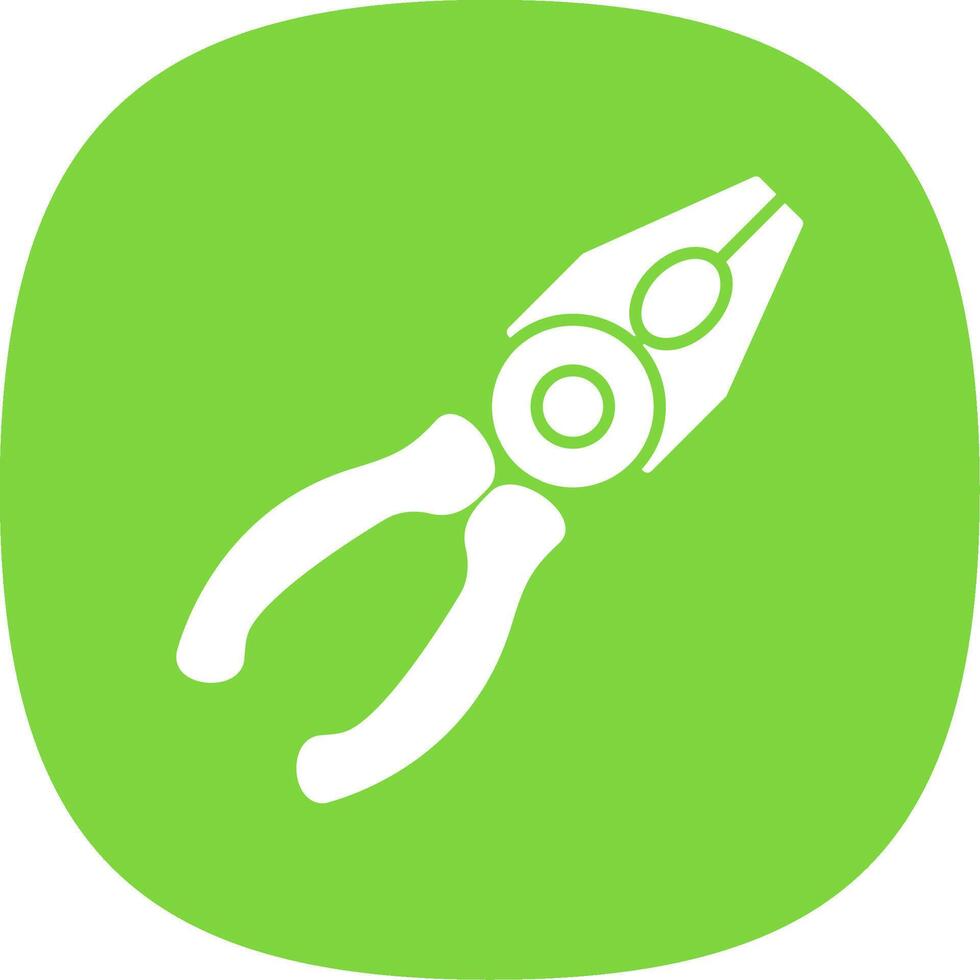 Pliers Flat Glyph Curve Icon vector